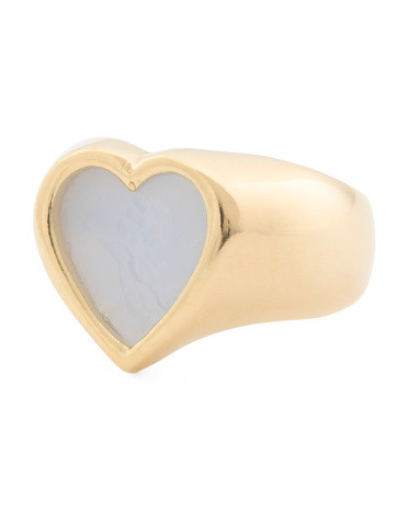 18Kt Gold Plated Heart Venetian Glass Ring For Women | TJ Maxx