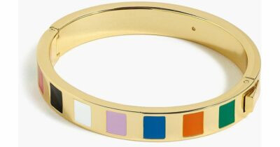 #134 J Crew Stripe Enamel Hinge Bracelet Bangle | eBay US