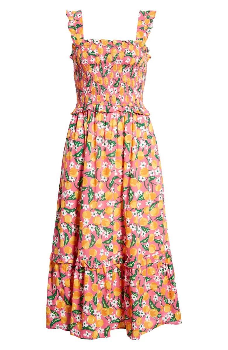 Kimberly Smocked Sleeveless Midi Dress | Nordstrom