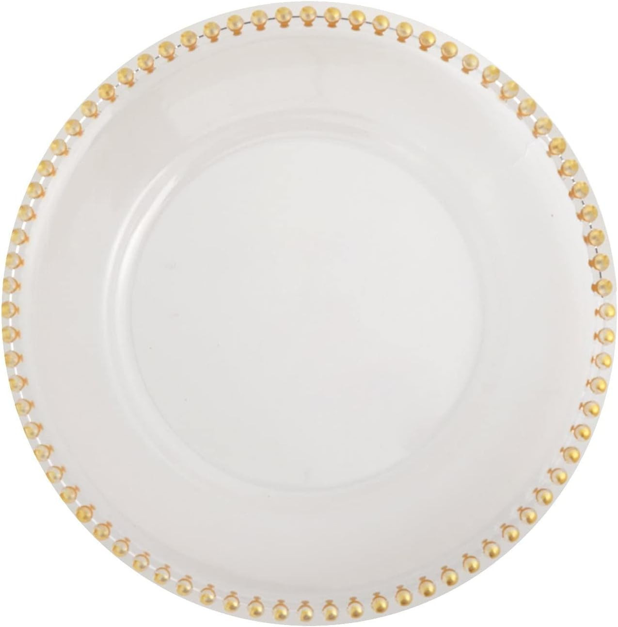 TABLECLOTHSFACTORY 6 Pack 12" Gold Clear Acrylic Round Charger Plates With Beaded Rim Dinner Char... | Amazon (US)