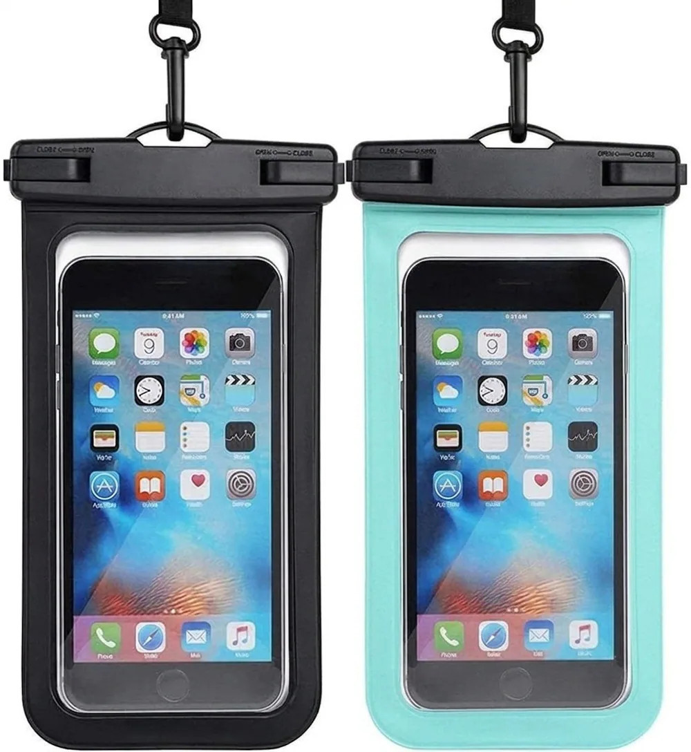 Afoxsos Waterproof Phone Pouch IPX8 Universal Dry Bag for iPhone and Android Touch Screen Compatible Secure Double Lock for Beach Pool Cruise 2 | Lowe's