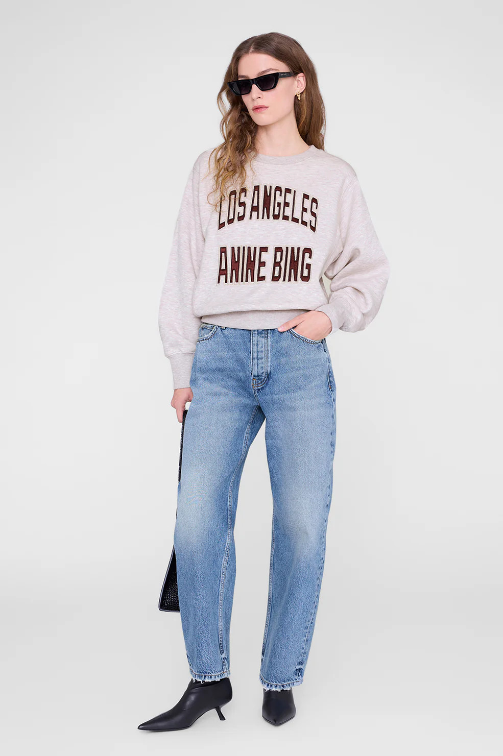 Harry Shrunken Sweatshirt La - Vintage Black | Anine Bing