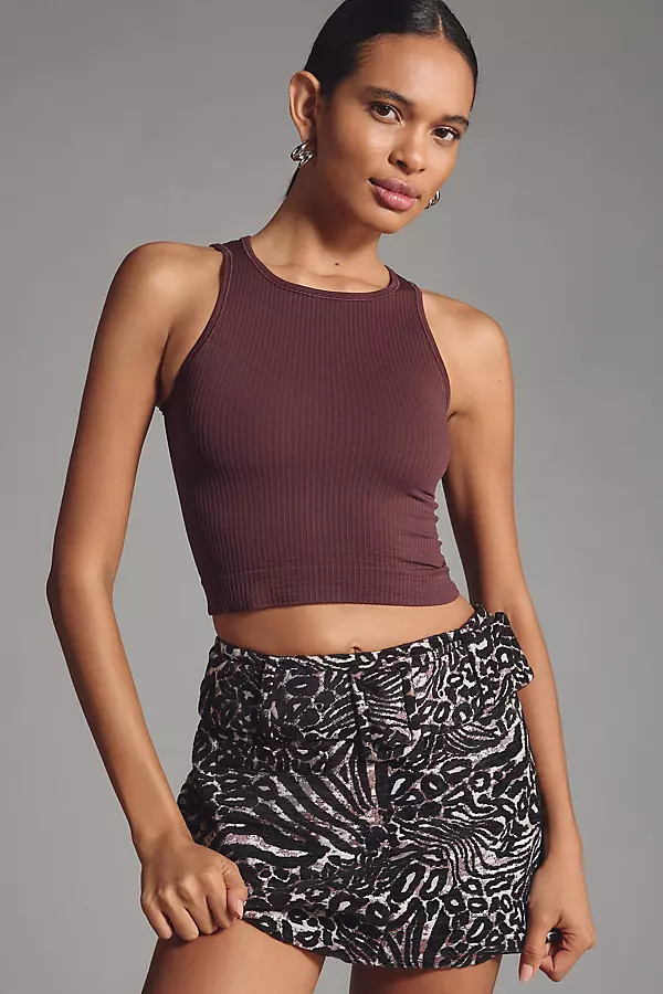 Reegan Crew-Neck Crop Racerback Seamless Tank Top | Anthropologie (US)