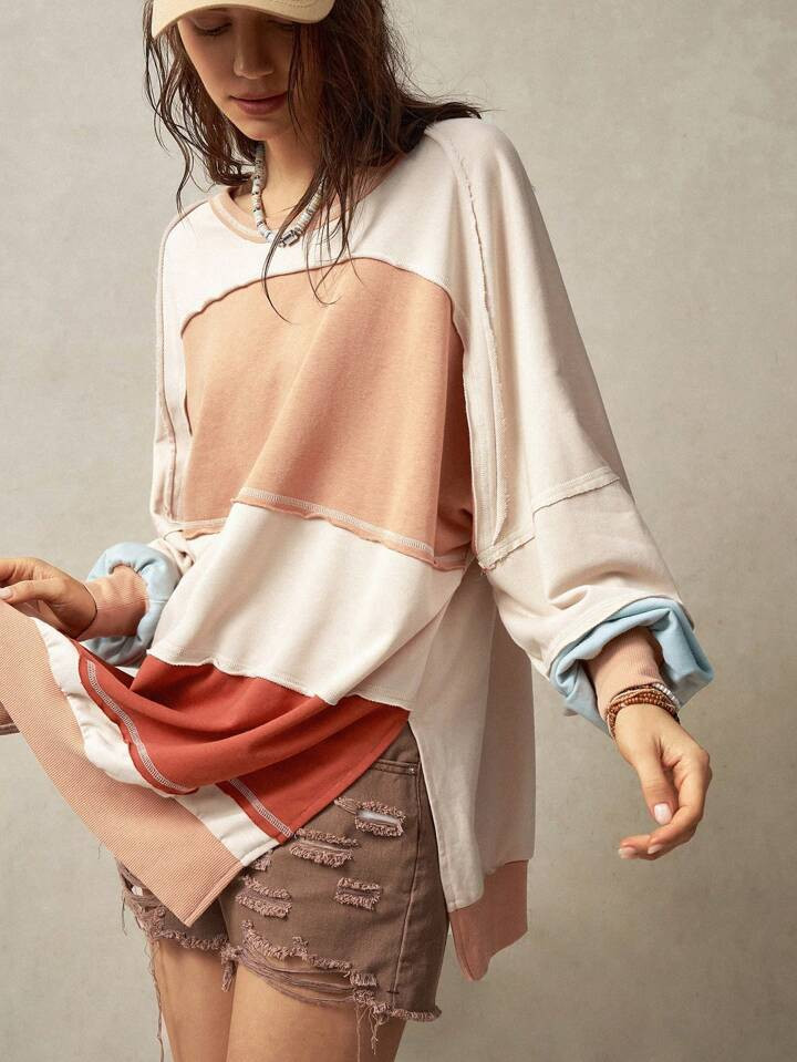 Bohemela Vacation Multi-Color Patchwork Women's Sweatshirt | SHEIN