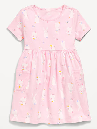 Printed Jersey-Knit Short-Sleeve Dress for Toddler Girls | Old Navy (US)
