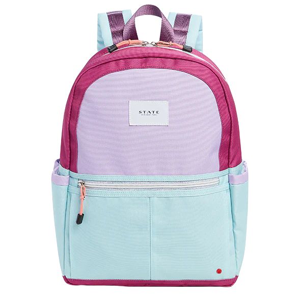 Kane Kids Backpack Color Block Magenta/Mint | STATE Bags