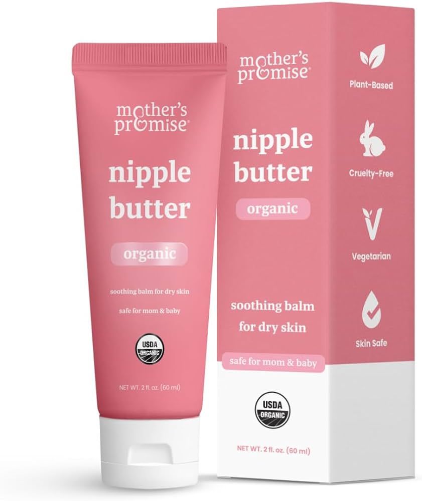 Organic Nipple Butter for Breastfeeding Mothers | Lanolin Free Nipple Cream, Safe for Nursing Mom... | Amazon (US)
