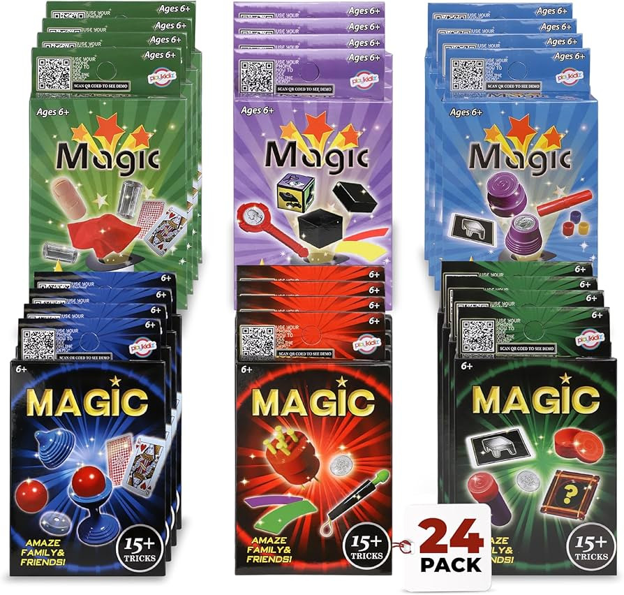 Playkidz 24 Packs of Magic Trick for Kids - Party Favors Magic Set with Over 15 Tricks Each, Made... | Amazon (US)