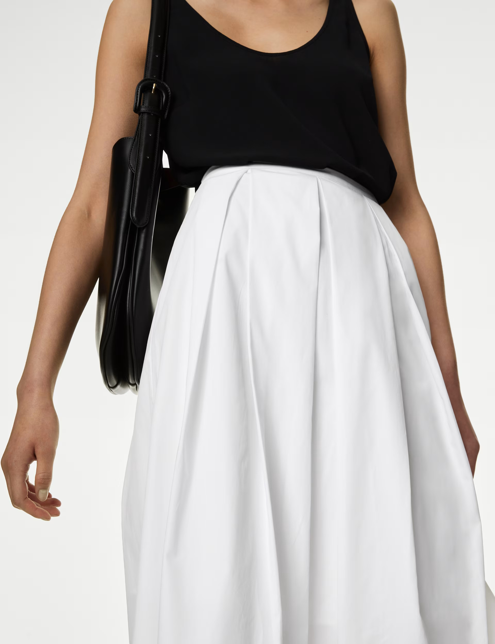 Pure Cotton Box Pleat Midaxi A-Line Skirt | Marks & Spencer (UK)