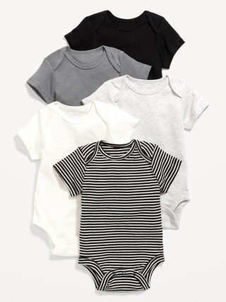 Unisex Short-Sleeve Bodysuit 5-Pack for Baby | Old Navy (US)