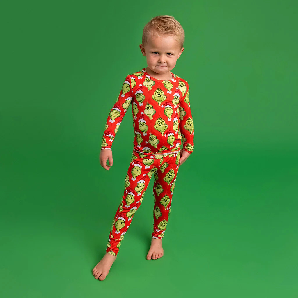 Red Long Sleeve Toddler Pajamas | Dr. Seuss The Grinch | Posh Peanut