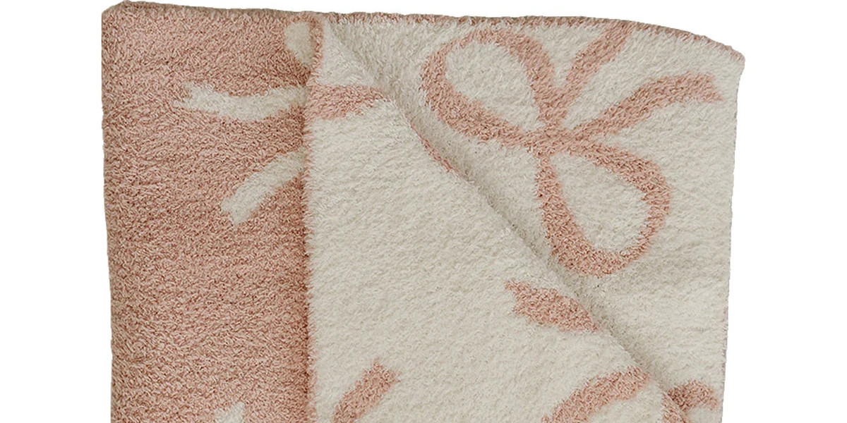 Pink Bow Plush Blanket | Mebie Baby