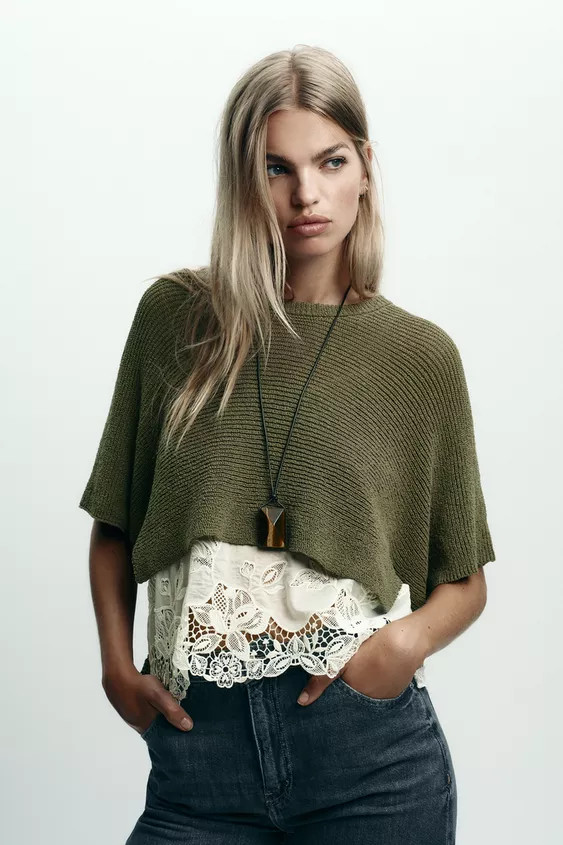 COMBINATION KNIT SWEATER | Zara US