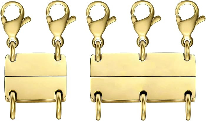 Multi Necklace Layering Clasps Strong Magnetic Clasp, Gold Necklace Separator for Layering, Multi... | Amazon (US)