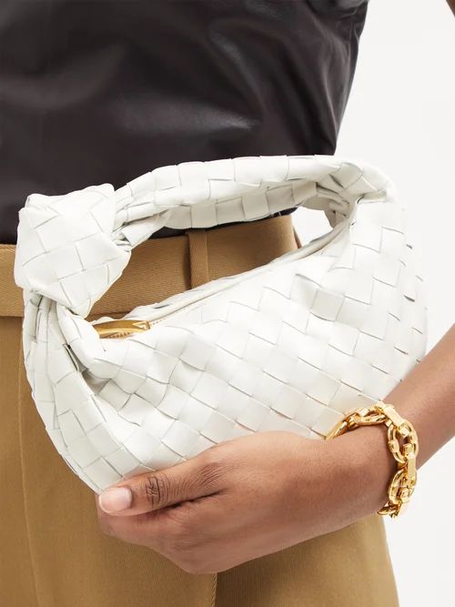 Bottega Veneta - Jodie Mini Intrecciato-leather Bag - Womens - White | Matches (UK)