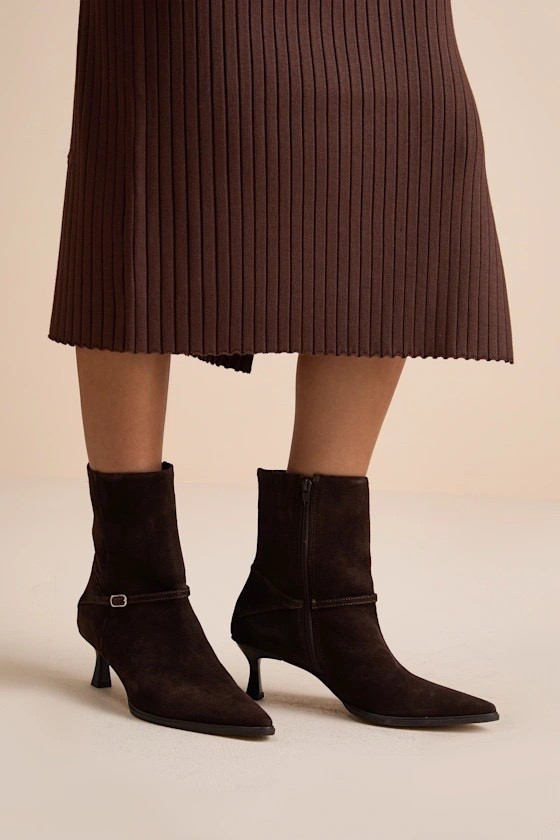 Style your sweater dress or jeans with a new pair of chic booties! The Ilhana Chocolate Suede Leather Mid-Calf Boots are under $200.

Keywords: Leather booties, leather boots, suede booties, ankle booties, knee high boots, holiday party, gifts for her 


#LTKSeasonal #LTKHoliday #LTKootd