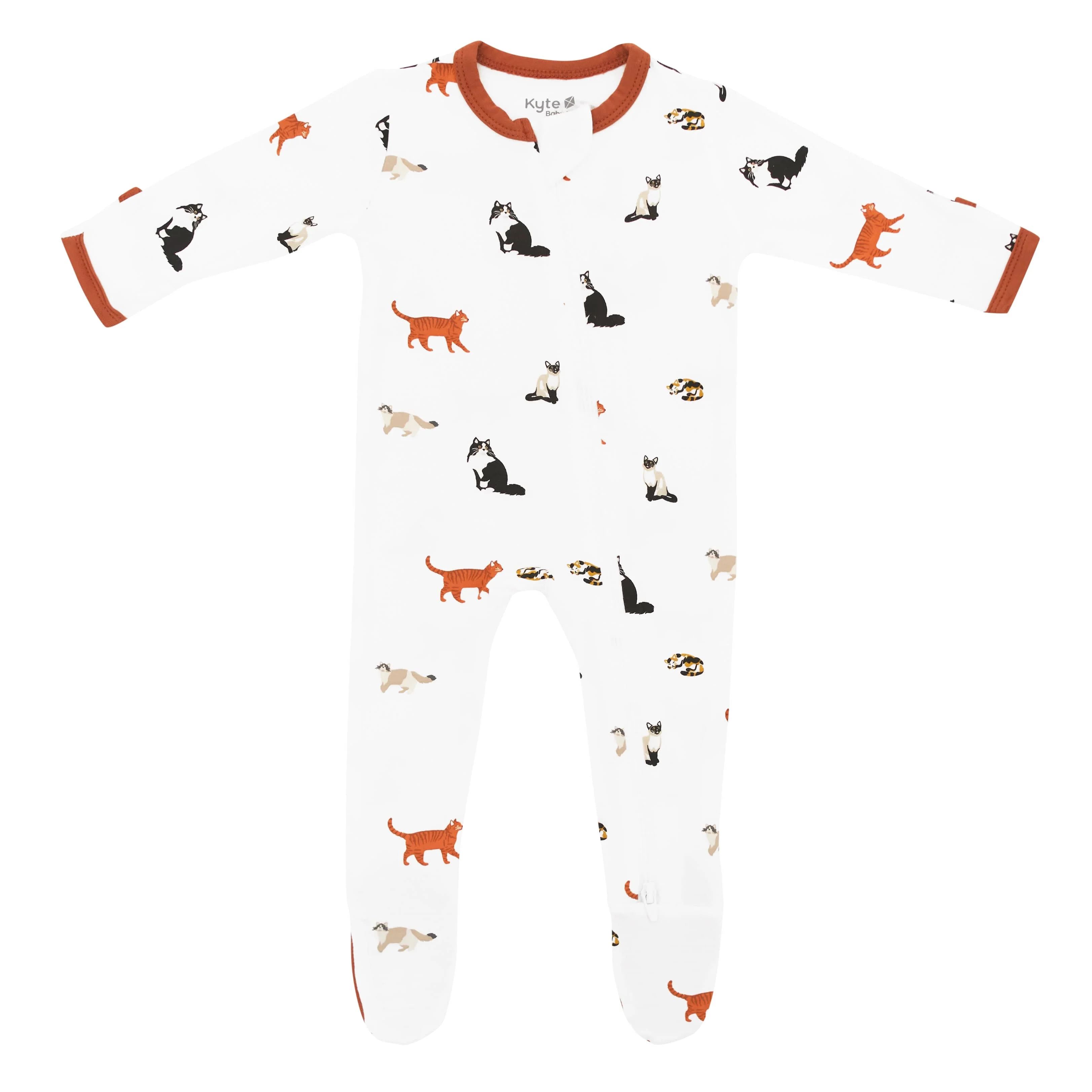 Zippered Footie in Cat | Kyte BABY