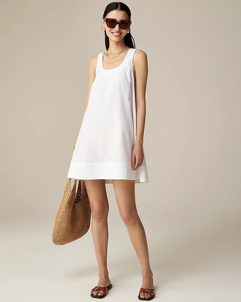 Scoopneck shift dress in cotton poplin | J.Crew US