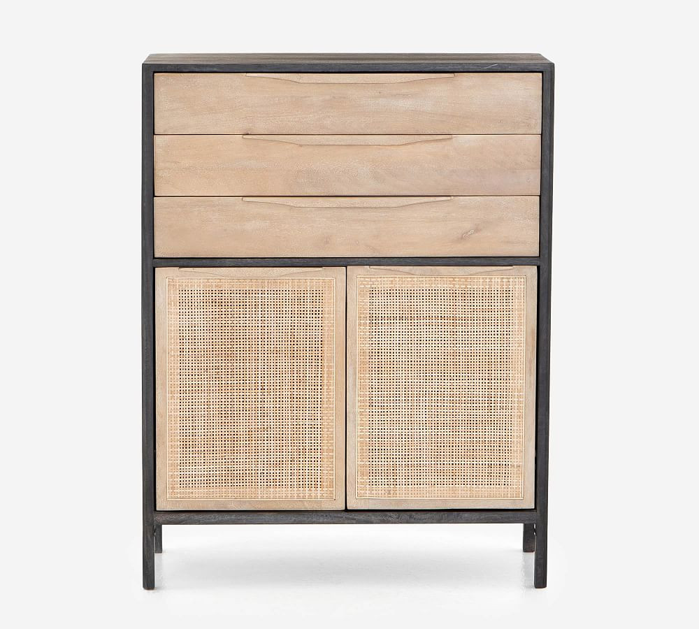 Dolores Cane 3-Drawer Tall Dresser | Pottery Barn (US)