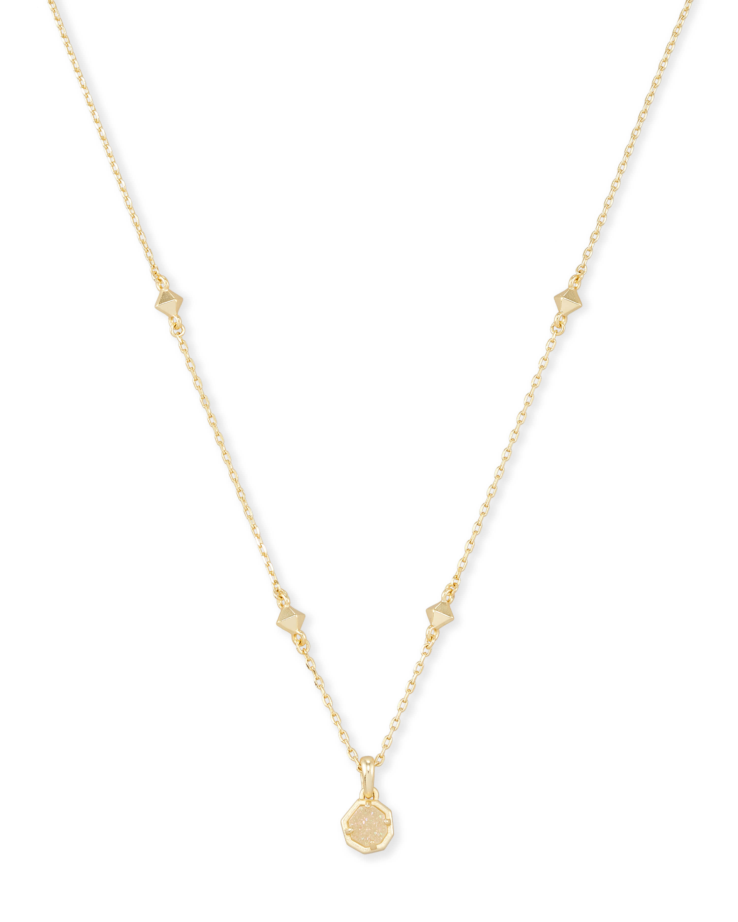 Nola Gold Pendant Necklace in Iridescent Drusy | Kendra Scott