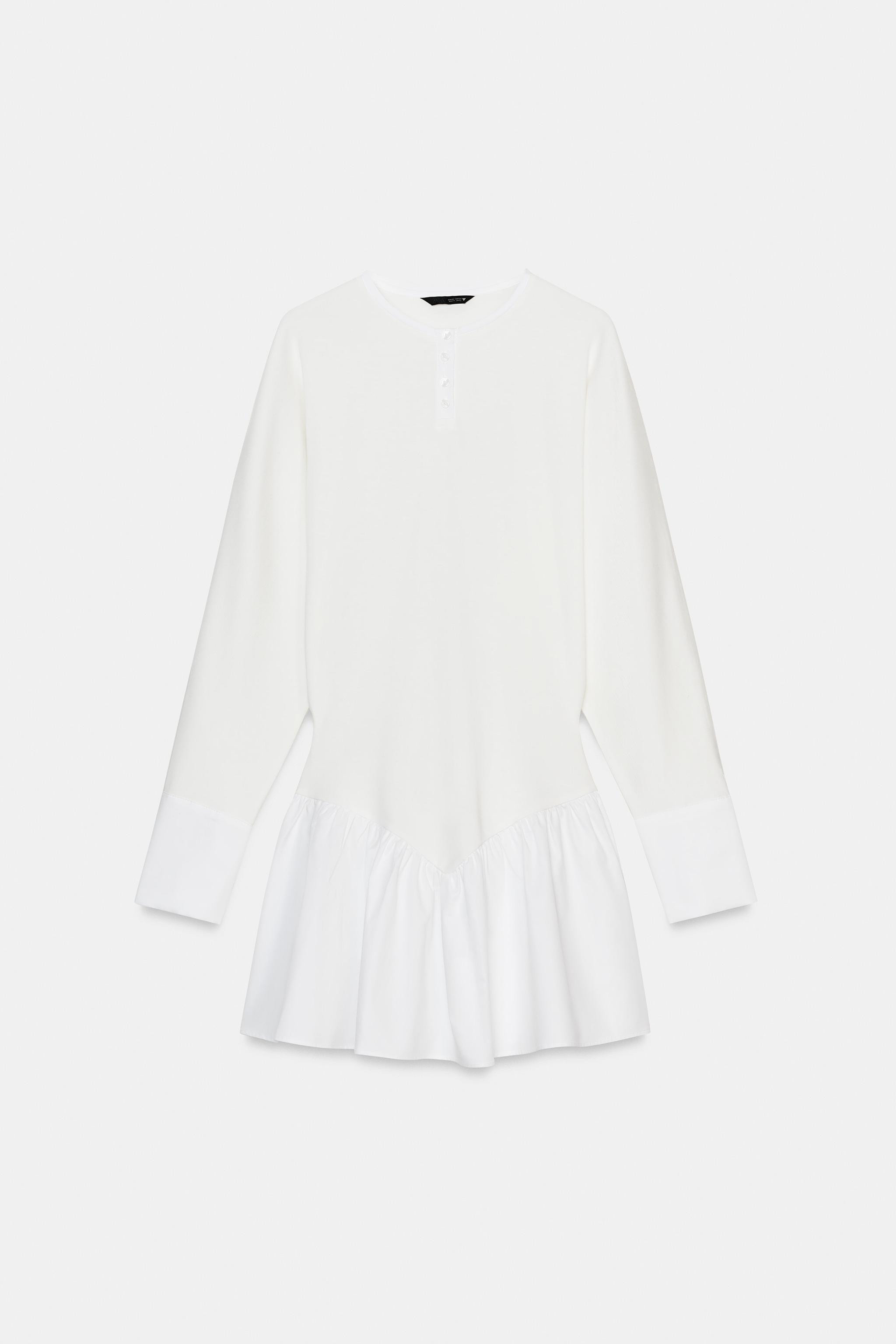 SHORT COMBINED BATWING SLEEVE DRESS | Zara UK