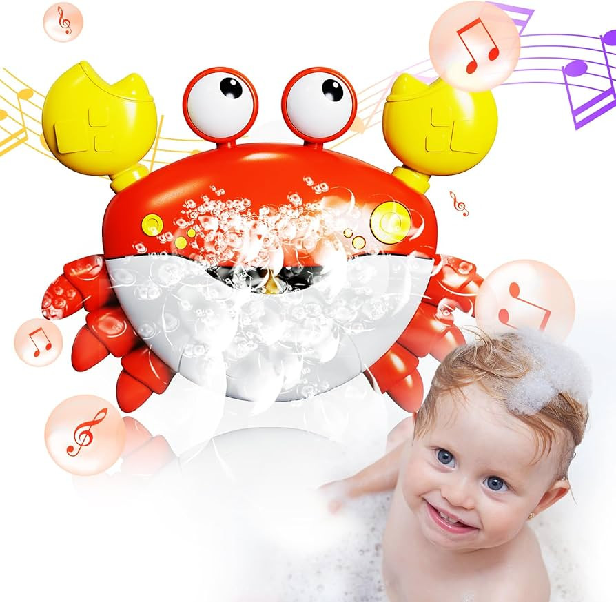 Crab Bath Toys: Bath Toys for Toddlers, Blow Bubbles and Plays 12 Children’s Songs, Sing-Along ... | Amazon (US)