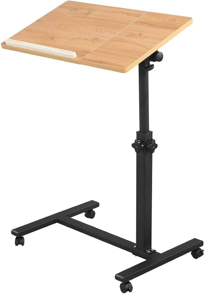 Rolling Laptop Desk for Rolling Cart Tilting Overbed Bedside Table Desk Overbed Table with Wheels... | Amazon (US)