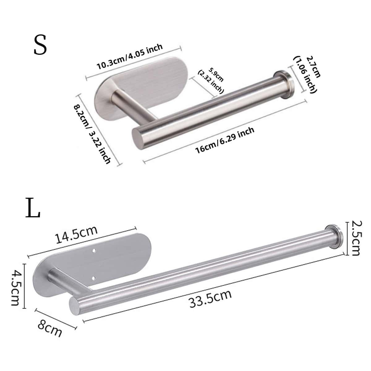 1pc Silver-Colored Punch-Free Towel Bar & Kitchen Roll Holder & Cling Film Storage Rack For Bathroom And Kitchen | SHEIN