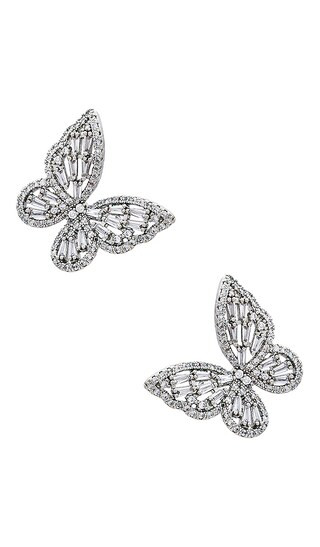 x REVOLVE Butterfly Wings Earrings in Silver | Revolve Clothing (Global)