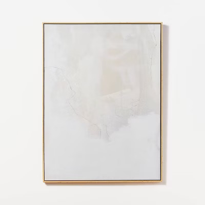 30" x 40" Watercolor Abstract Framed Wall Canvas Cream - Threshold™ designed with S... | Target