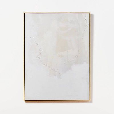 30" x 40" Watercolor Abstract Framed Wall Canvas Cream - Threshold™ designed with Studio McGee | Target