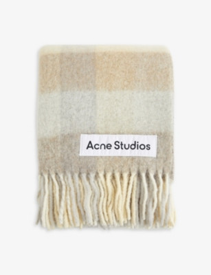 ACNE STUDIOS Vally checked wool-blend scarf | Selfridges
