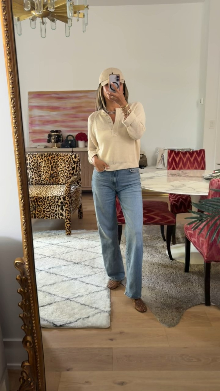 Casual OOTD idea! This sweater is perfect to wear now and later and my jelly flats are on sale 

 #LTKootd #LTKOver40 #LTKSaleAlert