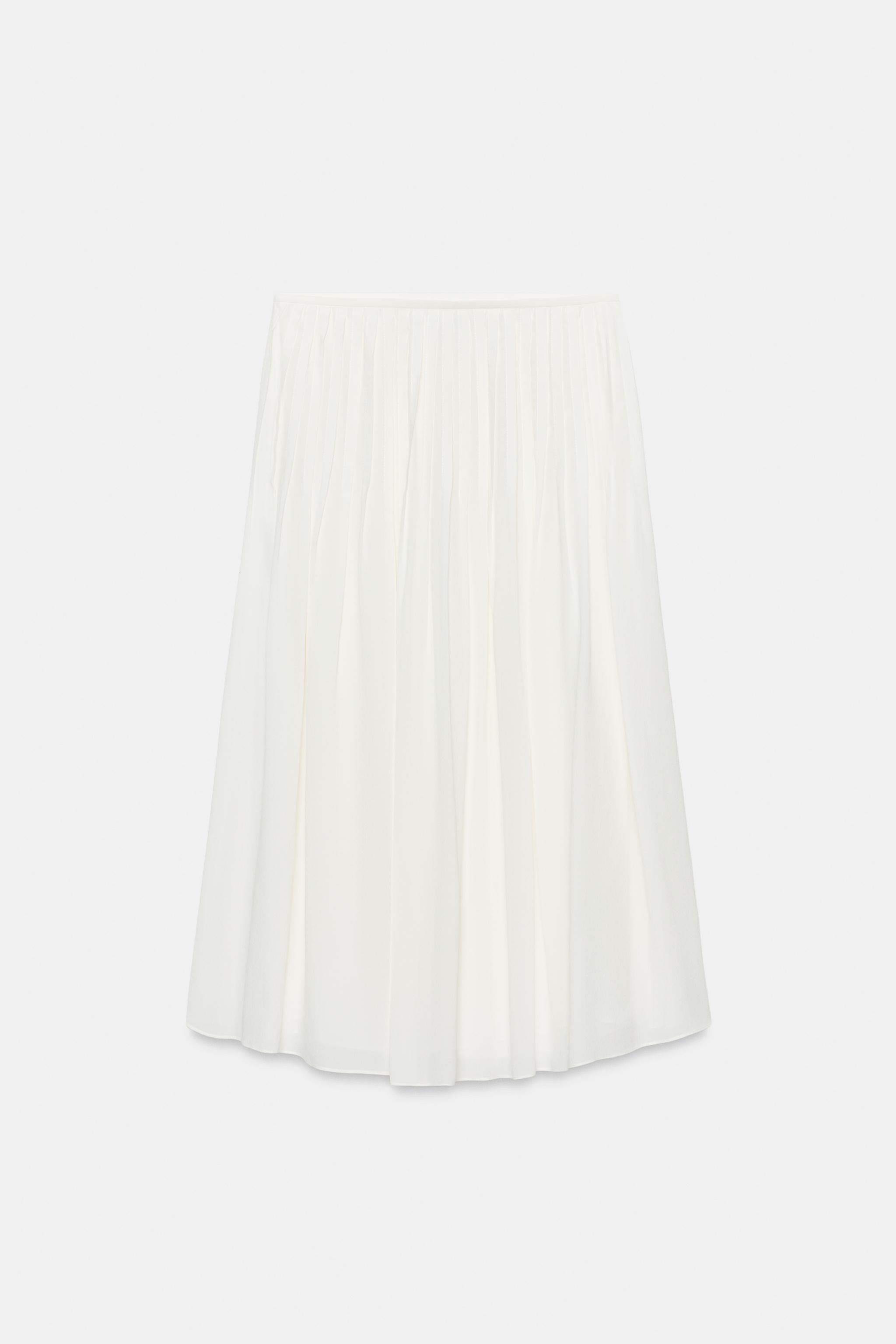 Model height: 178 cmZARA WOMAN COLLECTIONMid-waist skirt made from spun viscose. Featuring pleat ... | Zara UK