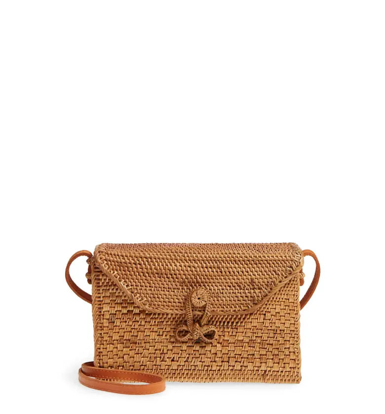 Street Level Woven Rattan Box Crossbody Bag | Nordstrom