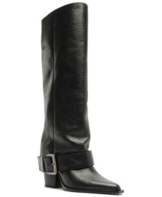 Schutz Women's Parker Up Buckle Tall Dress Boots - Black | Macy's