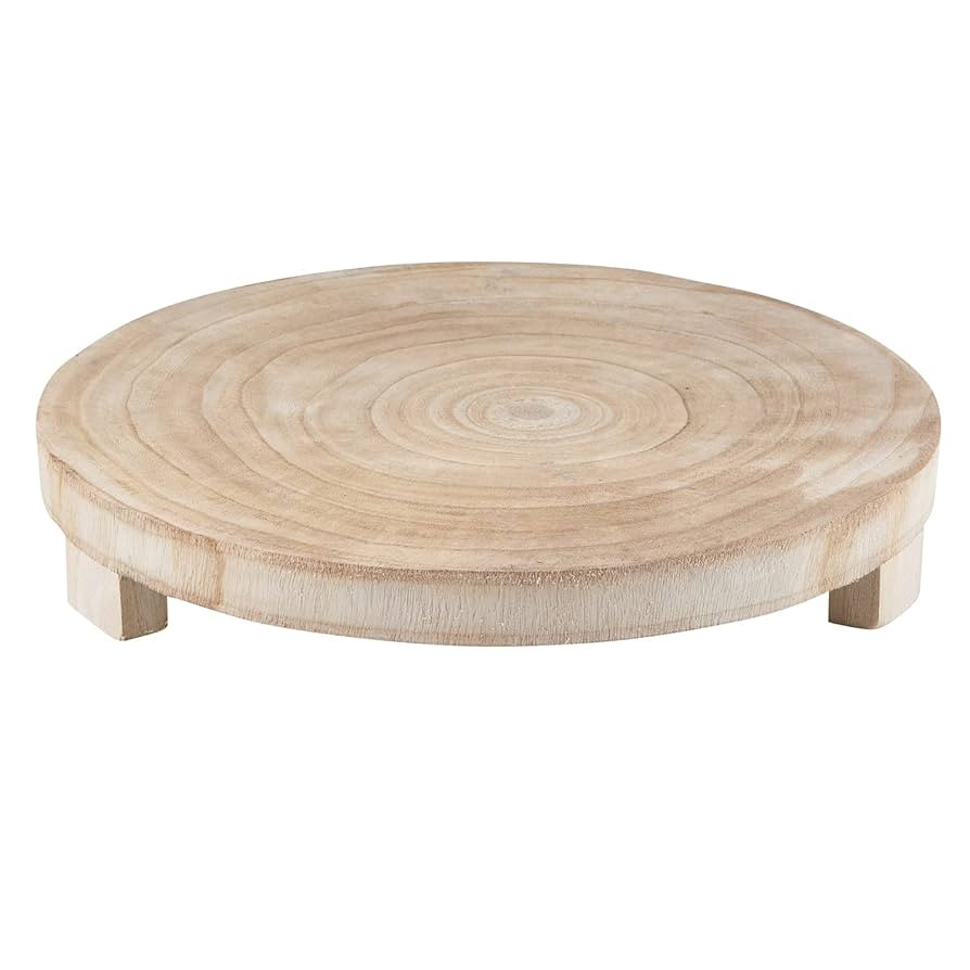 Santa Barbara Design Studio Table Sugar Paulownia Wood Pedestal Tray, 15-Inch Diameter, Natural | Amazon (US)