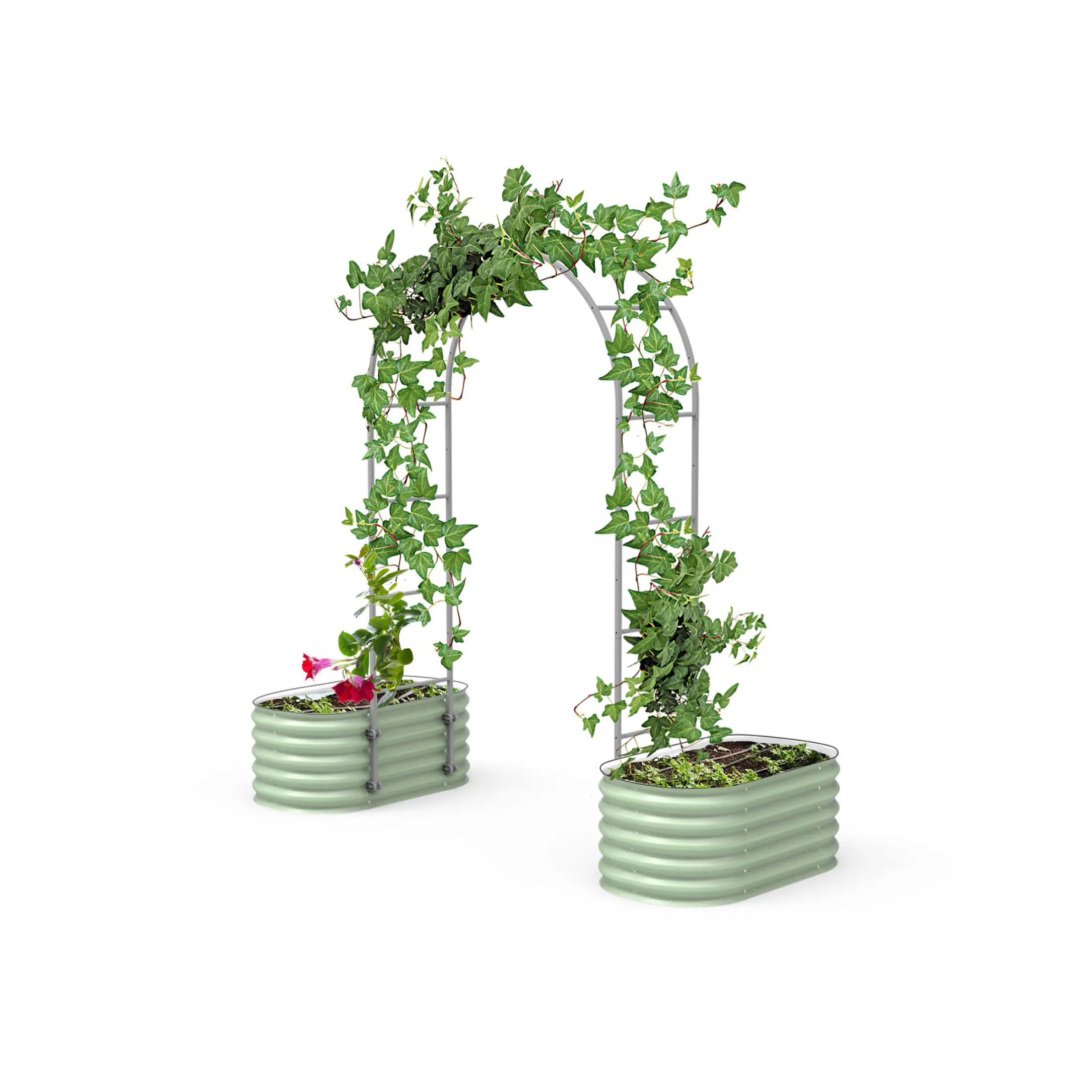 Vego Garden VAT 18-in W x 90-in H Painted Finish Steel Garden Trellis For Climbing Plants For Cucumbers For Roses For Tomatoes one_size in Gray | Lowe's