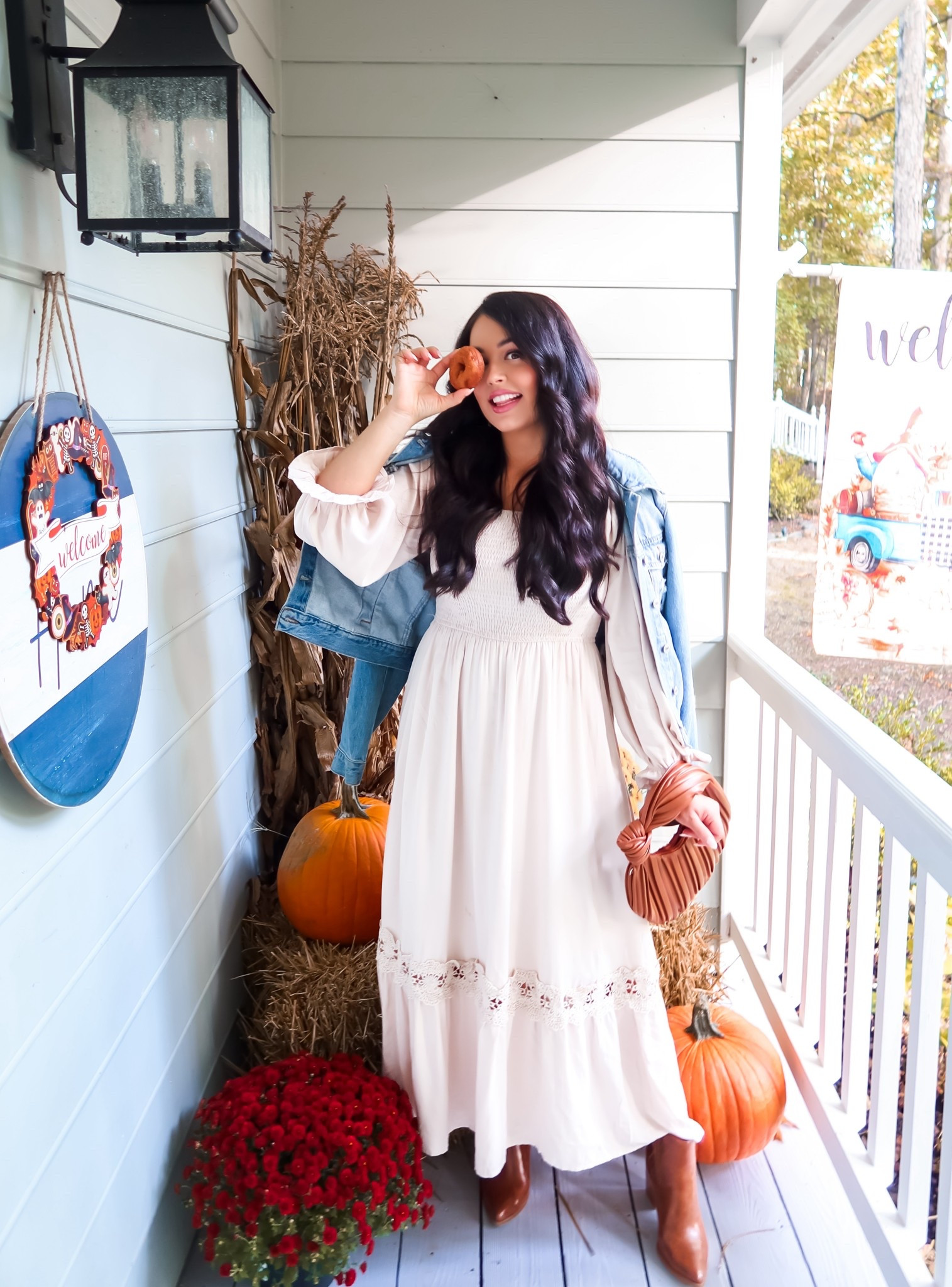 Amazon boho maxi dress (small, 5+ colors), under $45 Amazon leather booties (tts) — a super cute Thanksgiving look! #founditonamazon 

#LTKFindsUnder50 #LTKSaleAlert #LTKSeasonal