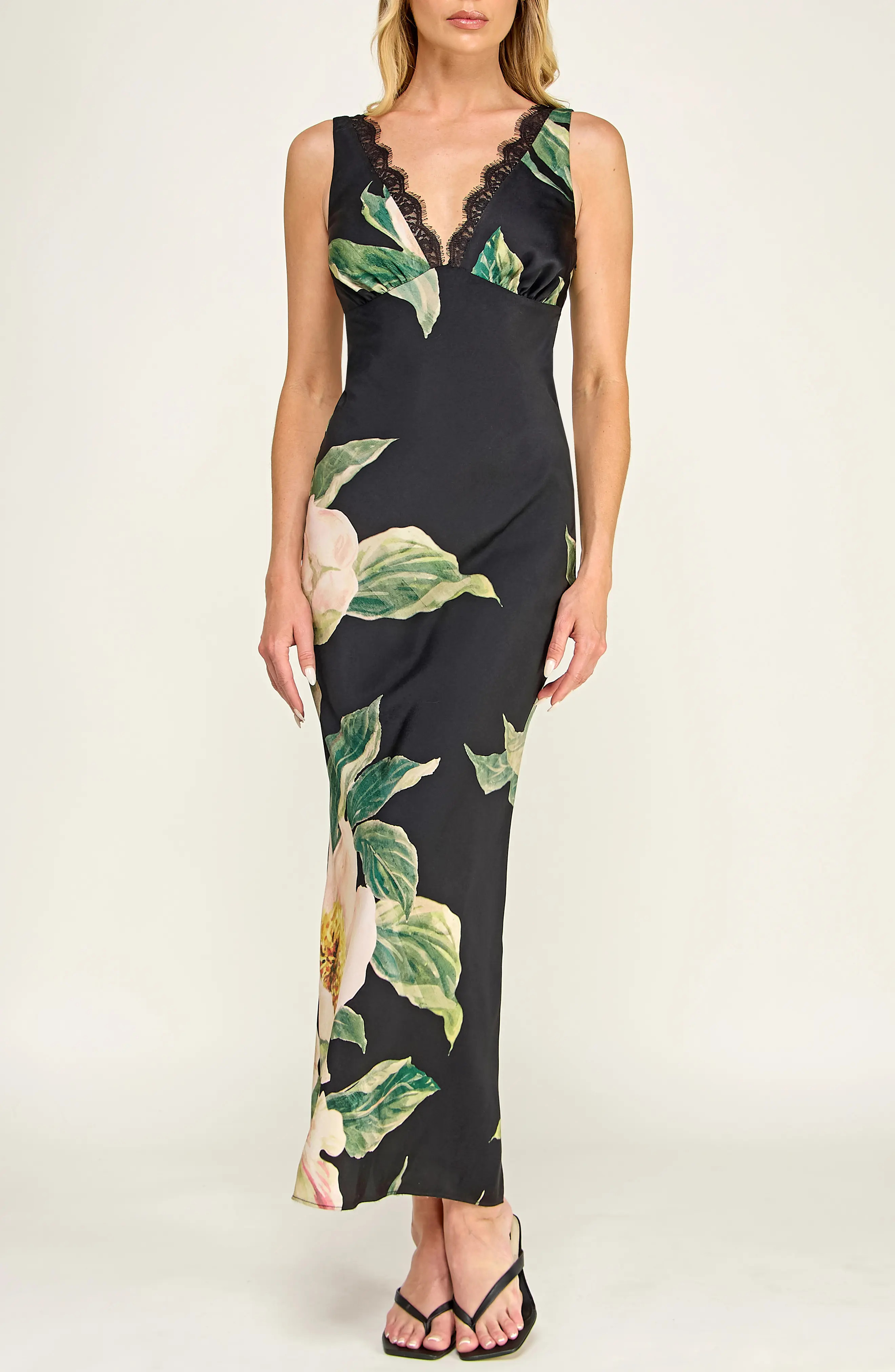 Socialite Bias Cut Floral Satin Dress (Women) | Nordstrom | Nordstrom