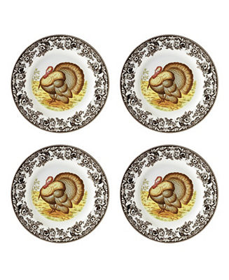 Woodland Turkey 4 Piece Dinner Plates, Service for 4 | Macy's