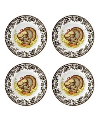 Woodland Turkey 4 Piece Dinner Plates, Service for 4 | Macy's