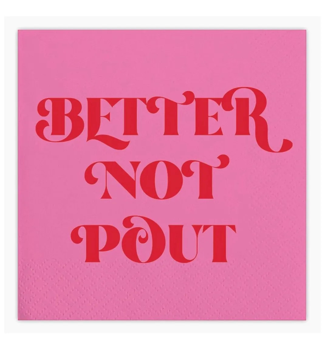 Better Not Pout Pink Napkins – Perfect for Holiday Parties & Beverages - Etsy | Etsy (US)