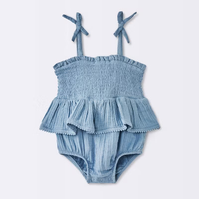 Baby Girls' Gauze Romper - Cloud Island™ | Target