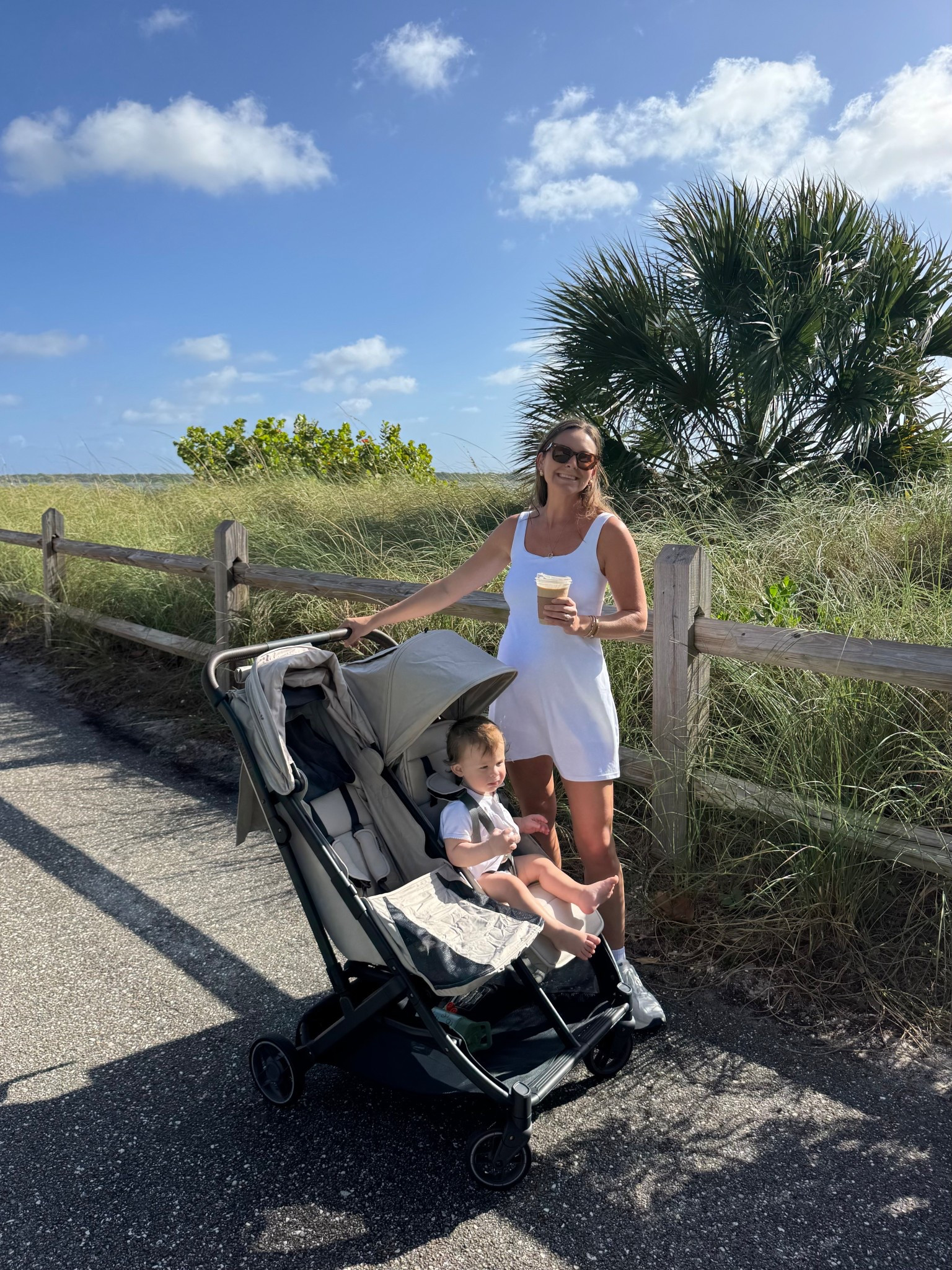 New double stroller making the reality of TWO soon feel real🥹😅. Very excited to put this beauty from Uppababy to good use!

Also loooove these new pregnancy tennis dresses - so buttery soft & stretchy🙌🏼 wearing a small