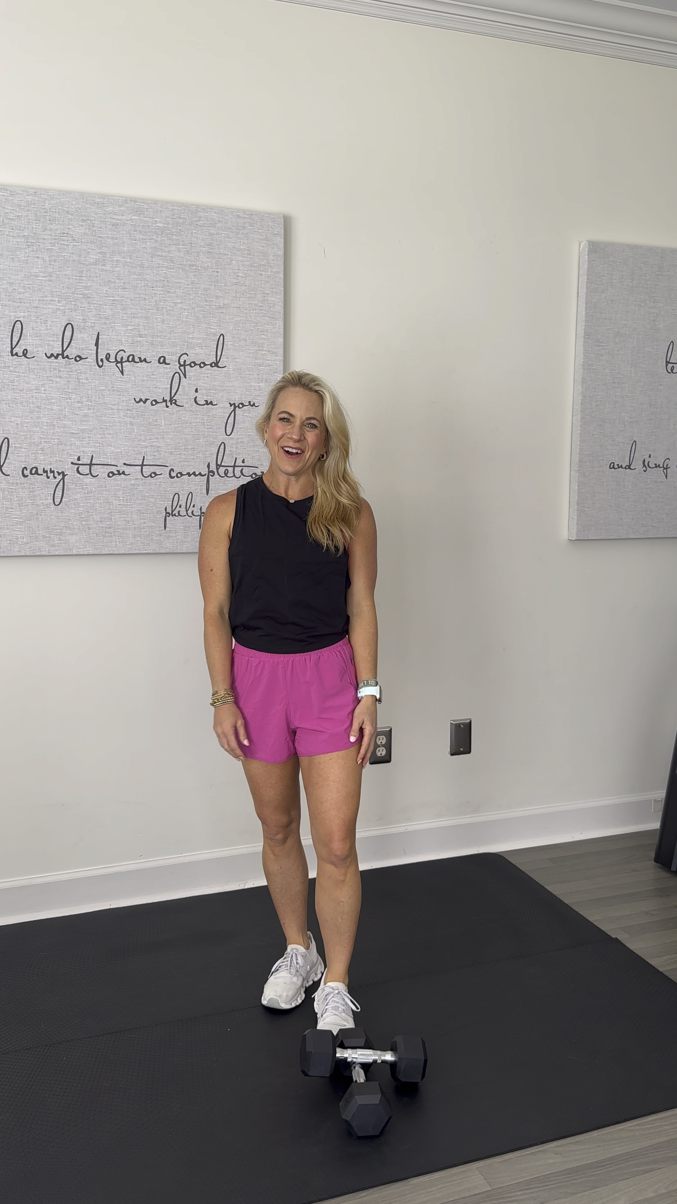 Cotton workout Tank over the pink sports bra & shorts! Love this light weight top! 💕

#LTKbeauty #LTKfitness #LTKfindsunder50