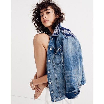 Madewell x B Sides™ Oversized Jean Jacket: Bandana Edition | Madewell
