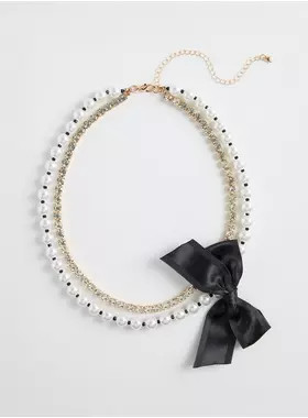 Pearl Bow Layered Necklace | Torrid (US & Canada)
