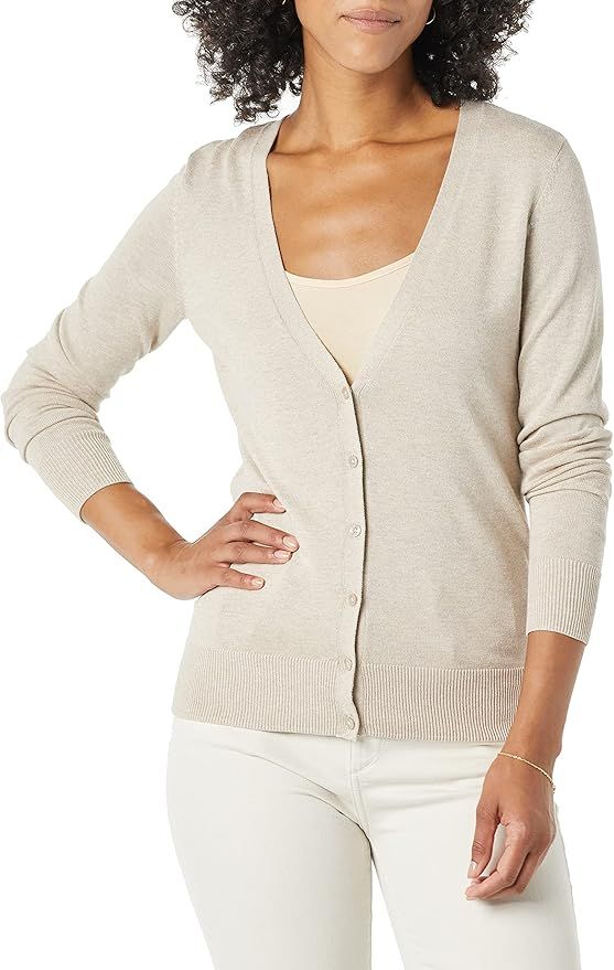 Amazon Essentials Women's Lightweight V-Neck Cardigan Sweater (Available in Plus Size) | Amazon (US)