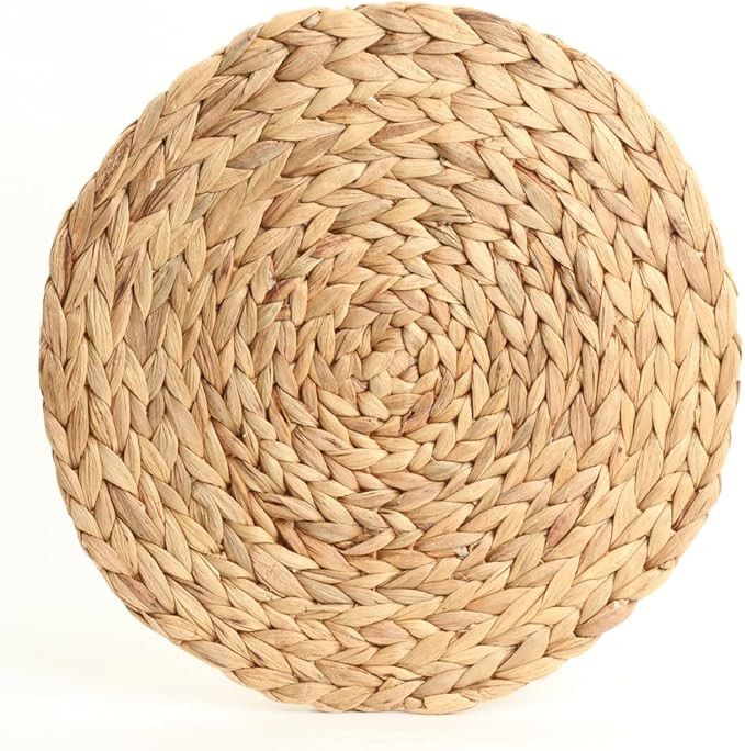 Koyal Wholesale Water Hyacinth Placemats, 13" Round Mat Weave Charger Plates, Set of 4, Eco Frien... | Amazon (US)